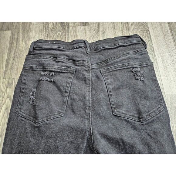 (3/$35) Vintage Almost Famous Size 9 Pockets Distressed Black Denim Jeans - Picture 3 of 11